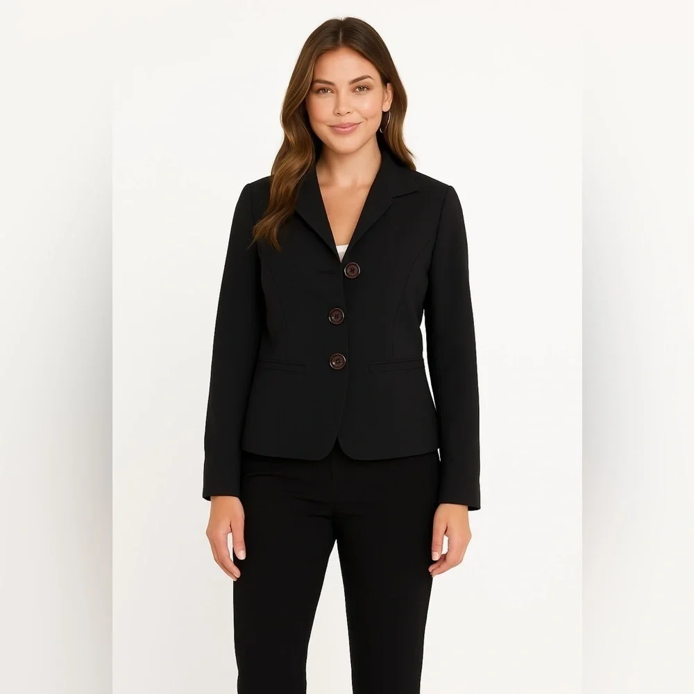 Lafayette 148 Wool Blend Black Blazer Size 2